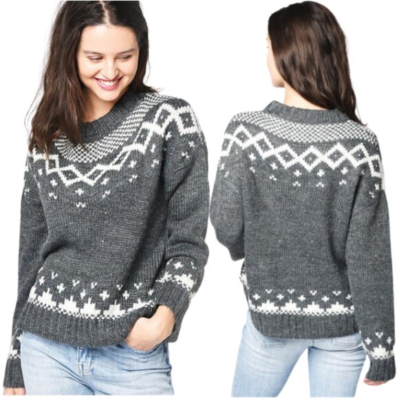 NWT Cupcakes and Cashmere Fair Isle Jasmine Sweater Oversized XS - Picture 1 of 3